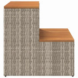 vidaXL Hottub-opstap 50x50x50,5 cm poly rattan&massief acaciahout