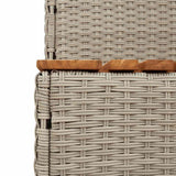 vidaXL Hottub-opstap 50x50x50,5 cm poly rattan&massief acaciahout