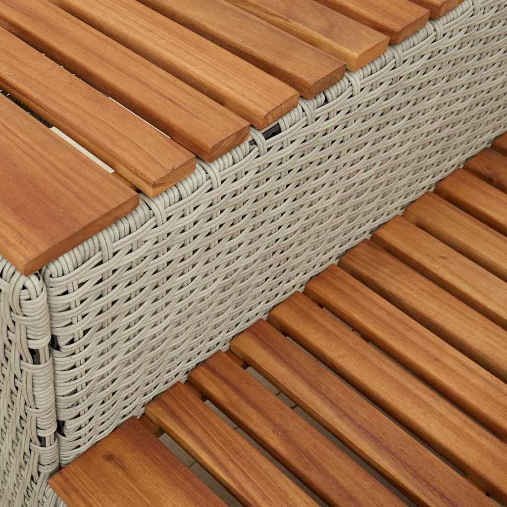 vidaXL Hottub-opstap 50x50x50,5 cm poly rattan&massief acaciahout