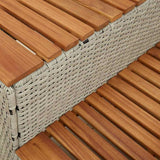 vidaXL Hottub-opstap 50x50x50,5 cm poly rattan&massief acaciahout