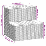 vidaXL Hottub-opstap 50x50x50,5 cm poly rattan&massief acaciahout
