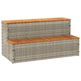 vidaXL Hottub-opstap 50x50x50,5 cm poly rattan&massief acaciahout