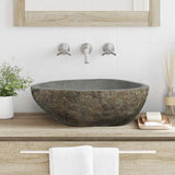 vidaXL Riverstone basin Light grey 30-37 x 25-30 x 12 cm Riverstone