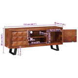 vidaXL TV Cabinet Honey Brown 112 x 30 x 48 cm Solid Acacia Wood