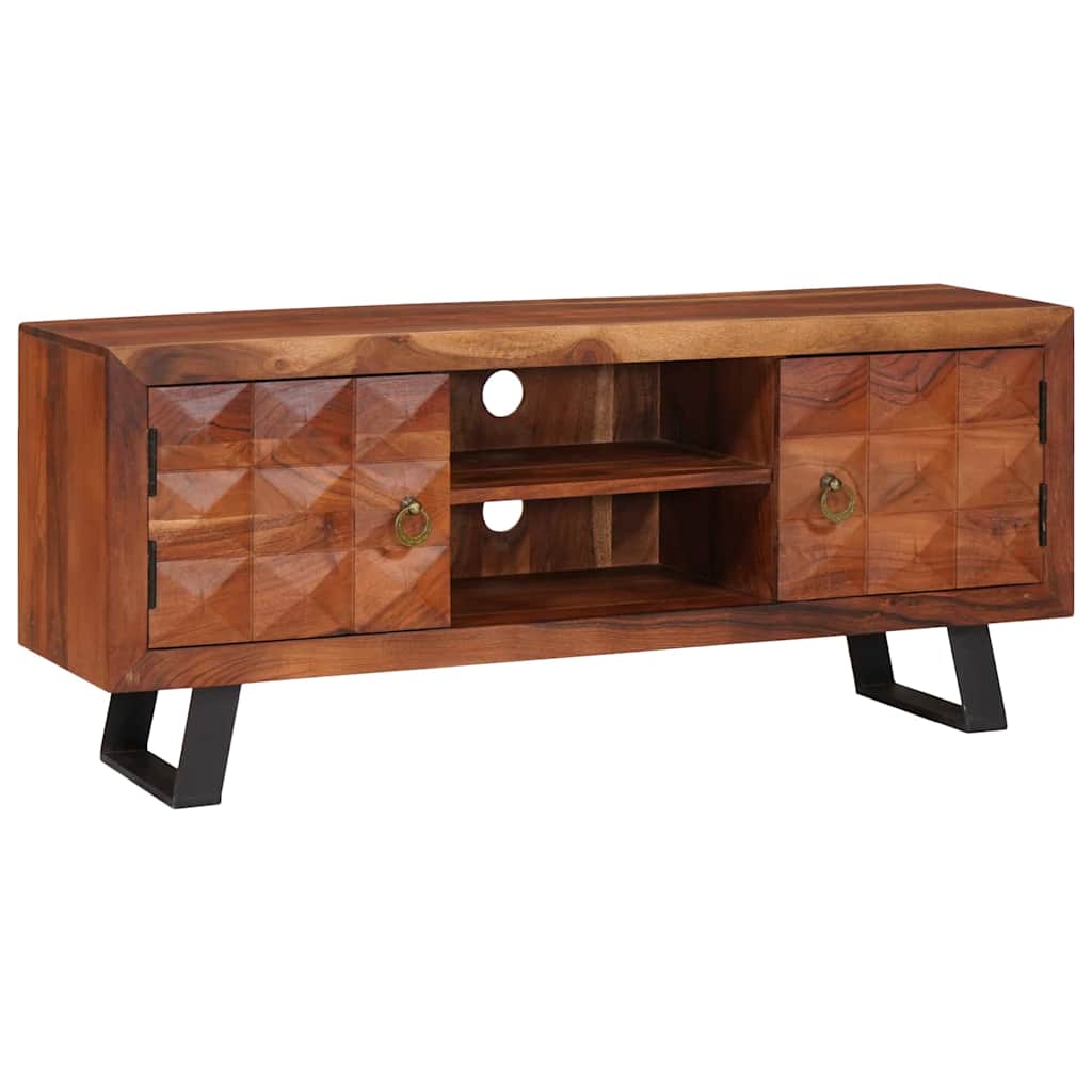 vidaXL TV Cabinet Honey Brown 112 x 30 x 48 cm Solid Acacia Wood