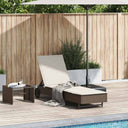 vidaXL Sun Lounger with Wheels and Cushion Poly Rattan Black