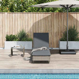 vidaXL Sun Lounger with Wheels and Cushion Poly Rattan Black