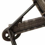 vidaXL Sun Lounger with Wheels and Cushion Poly Rattan Black