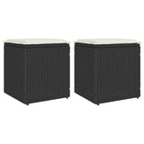 vidaXL Tuinkrukken met kussens 2 st 40x40x43 cm poly rattan bruin