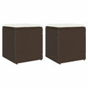 vidaXL Tuinkrukken met kussens 2 st 40x40x43 cm poly rattan bruin