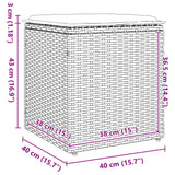 vidaXL Tuinkrukken met kussens 2 st 40x40x43 cm poly rattan bruin