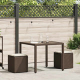 vidaXL Tuinkrukken met kussens 2 st 40x40x43 cm poly rattan bruin