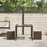 vidaXL Tuinkrukken met kussens 2 st 40x40x43 cm poly rattan bruin