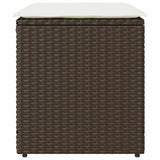 vidaXL Tuinkrukken met kussens 2 st 40x40x43 cm poly rattan bruin
