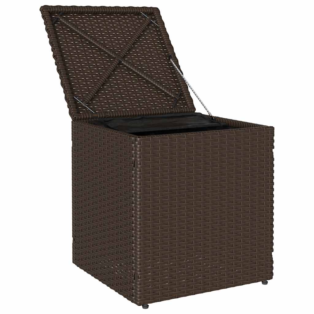 vidaXL Tuinkrukken met kussens 2 st 40x40x43 cm poly rattan bruin