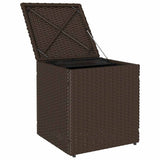 vidaXL Tuinkrukken met kussens 2 st 40x40x43 cm poly rattan bruin