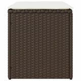 vidaXL Tuinkrukken met kussens 2 st 40x40x43 cm poly rattan bruin