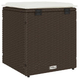 vidaXL Tuinkrukken met kussens 2 st 40x40x43 cm poly rattan bruin