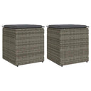 vidaXL Tuinkrukken met kussens 2 st 40x40x43 cm poly rattan bruin