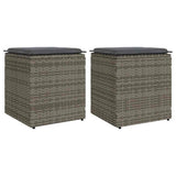 vidaXL Tuinkrukken met kussens 2 st 40x40x43 cm poly rattan bruin