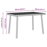 vidaXL Tuin salontafel rechthoekig 40x40x37 cm poly rattan bruin