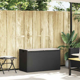 vidaXL Outdoor Storage Bench with Cushion 100 cm Poly Rattan Black
