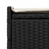 vidaXL Outdoor Storage Bench with Cushion 100 cm Poly Rattan Black