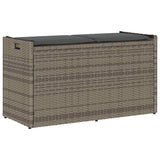 vidaXL Outdoor Storage Bench with Cushion 100 cm Poly Rattan Black