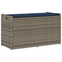 vidaXL Outdoor Storage Bench with Cushion 100 cm Poly Rattan Black