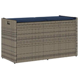 vidaXL Outdoor Storage Bench with Cushion 100 cm Poly Rattan Black