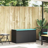 vidaXL Opbergbank met kussen voor buiten 100 cm poly rattan zwart