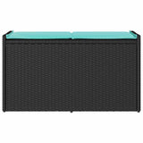 vidaXL Opbergbank met kussen voor buiten 100 cm poly rattan zwart
