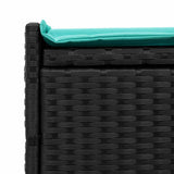 vidaXL Opbergbank met kussen voor buiten 100 cm poly rattan zwart