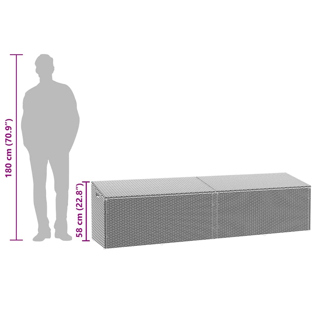 vidaXL Tuinbox Zwart 110x50x58 cm Poly Rattan