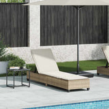 vidaXL Ligstoel met kussens beige 55x200x25,5cm polyrotan