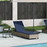 vidaXL Ligstoel met kussens beige 55x200x25,5cm polyrotan