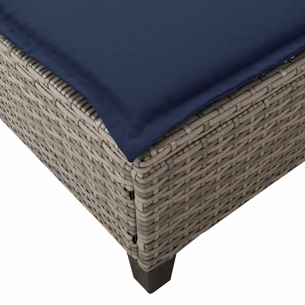 vidaXL Ligstoel met kussens beige 55x200x25,5cm polyrotan