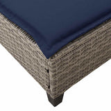 vidaXL Ligstoel met kussens beige 55x200x25,5cm polyrotan