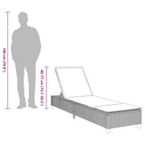 vidaXL Ligstoel met kussens beige 55x200x25,5cm polyrotan
