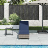 vidaXL Ligstoel met kussens beige 55x200x25,5cm polyrotan