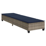 vidaXL Ligstoel met kussens beige 55x200x25,5cm polyrotan