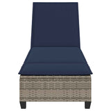 vidaXL Ligstoel met kussens beige 55x200x25,5cm polyrotan