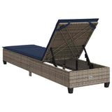 vidaXL Ligstoel met kussens beige 55x200x25,5cm polyrotan