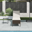 vidaXL Ligstoel met kussen zwart 55x200x44cm polyrotan