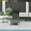vidaXL Ligstoel met kussen zwart 55x200x44cm polyrotan