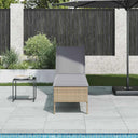 vidaXL Ligstoel met kussen zwart 55x200x44cm polyrotan