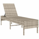 vidaXL Ligstoel met kussen zwart 55x200x44cm polyrotan