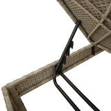 vidaXL Ligstoel met kussen zwart 55x200x44cm polyrotan
