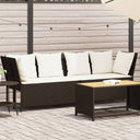 vidaXL Tuinbank met kussens poly rattan zwart
