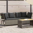 vidaXL Tuinbank met kussens poly rattan zwart